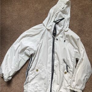 White Hooded Rain Jacket